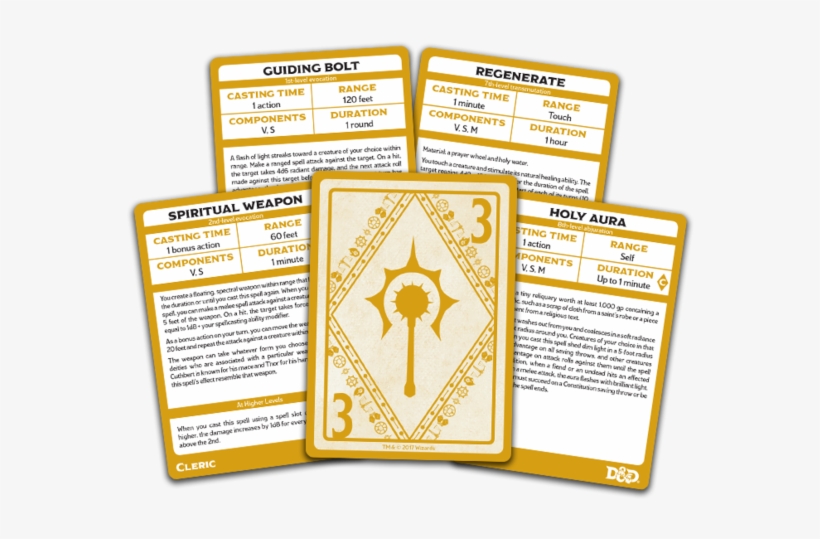 D&d Spellbook Cards Cleric Deck Revised 2017 Edition - Spellbook Cards Arcane, transparent png #9854472