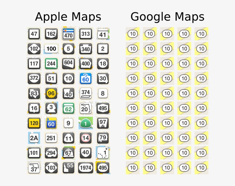 One Thing I Do Like About Apple Maps - Google Maps Legend Road Symbols, transparent png #9855422