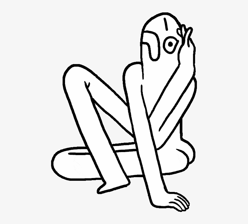 Nervous Monday Sticker By Clipart , Png Download - Line Art, transparent png #9856477