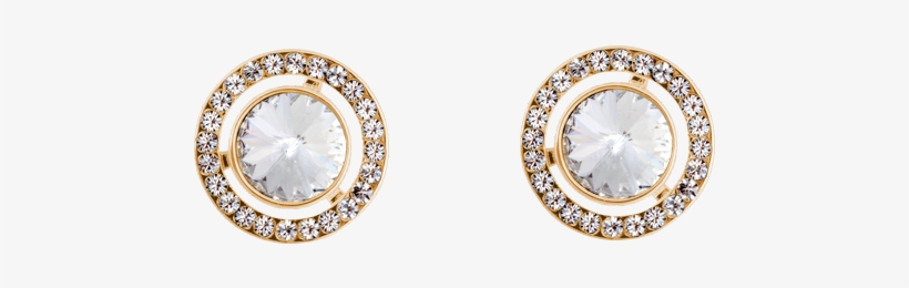 Swarovski Studs Gold/white - Earrings, transparent png #9856929