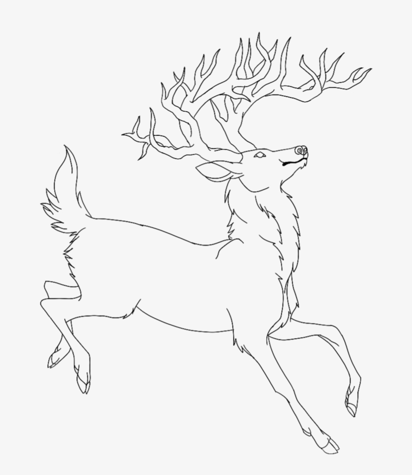 Free Stag Now - Deer Lineart Ms Paint, transparent png #9856973