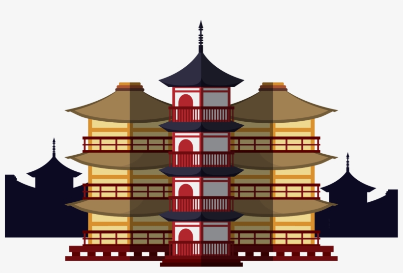 Landmark Clipart Japanese - Japanese Temple Clipart Png, transparent png #9857560