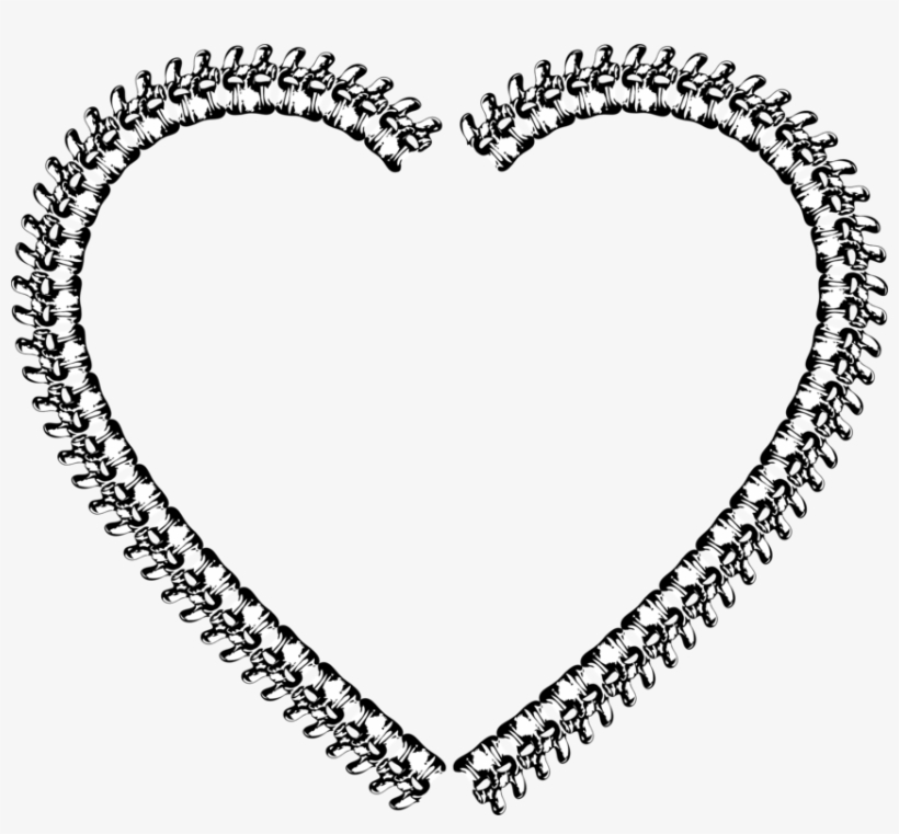 Computer Icons Line Art Vertebral Column Icon Design - Heart Zipper, transparent png #9857563