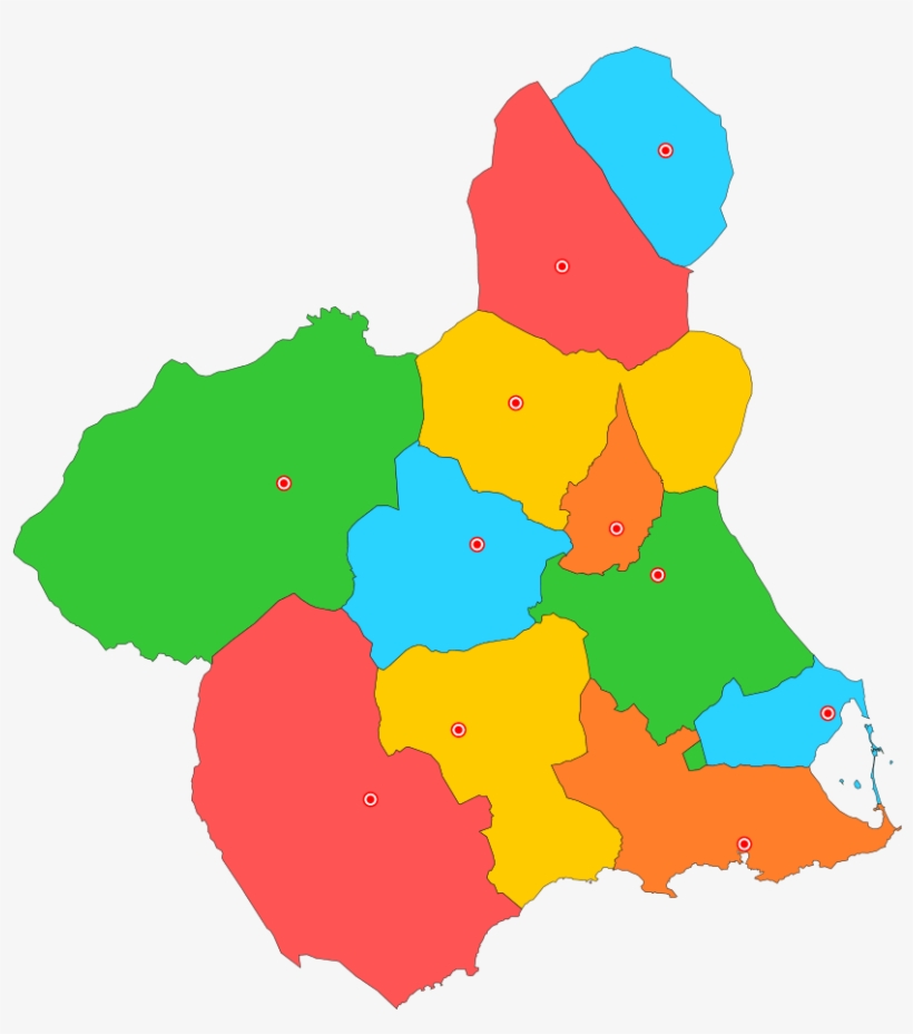 File Partidos Judiciales De Murcia - Murcia Flag Map, transparent png #9857736