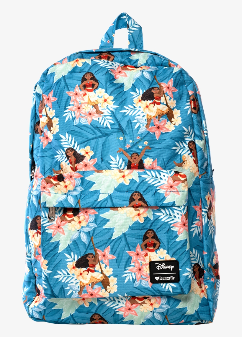 Loungefly Moana Floral Print Backpack - Garment Bag, transparent png #9857972
