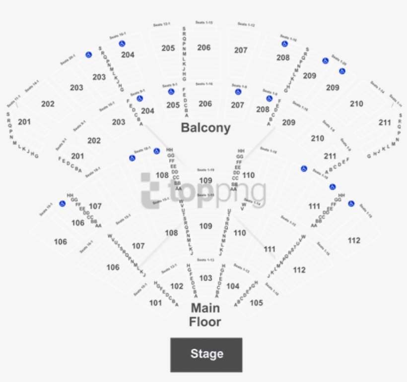 Free Png Download Seat Number Rosemont Theater Seating - Rosemont Theater Seating Chart Concert, transparent png #9858404