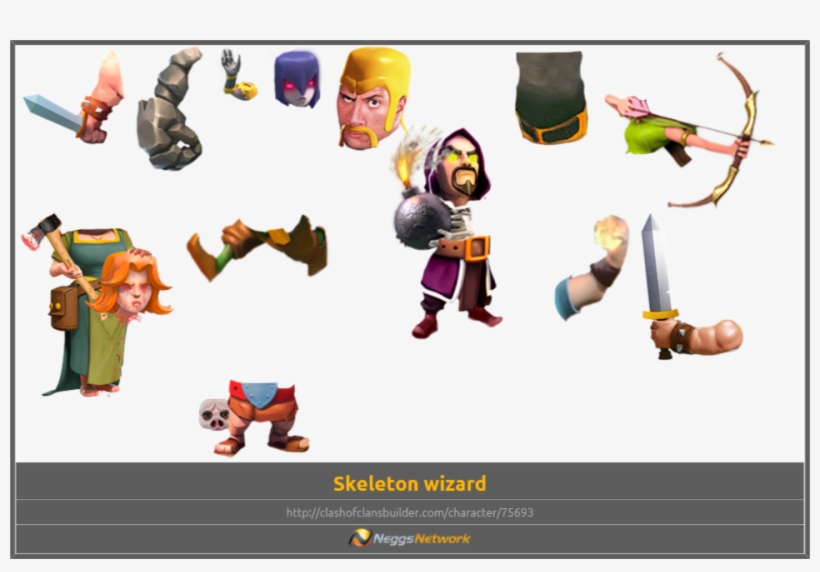 1200 X 675 Png 1117kb Skeleton Wizard Character - Clash Of Clans France, transparent png #9862009