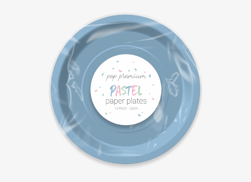 Pastel Disposable Paper Plates 23cm - Circle, transparent png #9862251