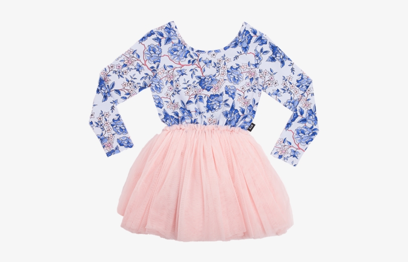 Rock Your Kid Oriental Floral Long Sleeve Mabel Circus - Dress, transparent png #9863465