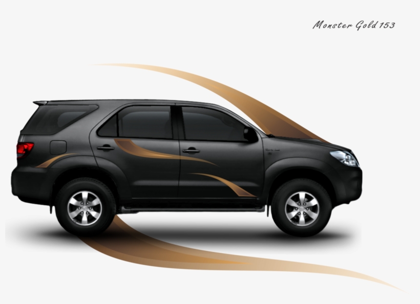 Universal Sticker Monster Gold Suitable For Any Car - Fortuner De Color Rojo, transparent png #9864566