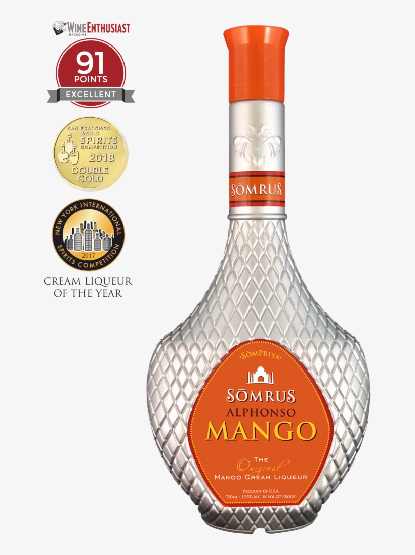 Somrus Alphonso Mango Cream Liqueur 750ml - Nectar Of The Gods Alcohol, transparent png #9864985
