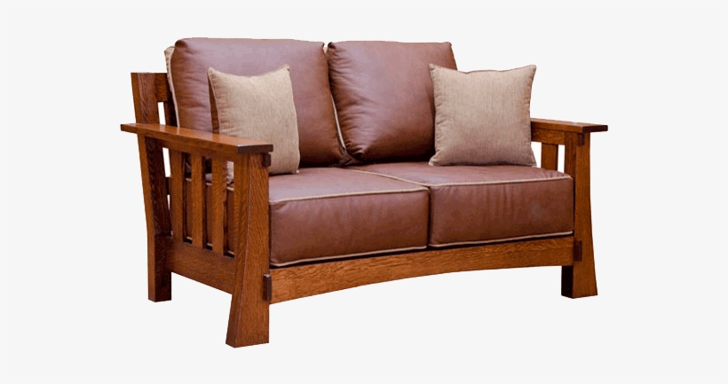 Elegant Wooden Loveseat Design - Mission Style Loveseat Recliner, transparent png #9865691
