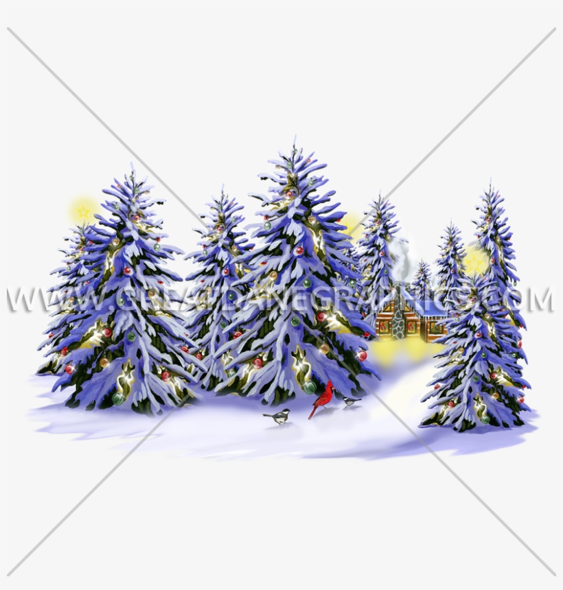 Christmas Snow Trees - Christmas Tree, transparent png #9865812