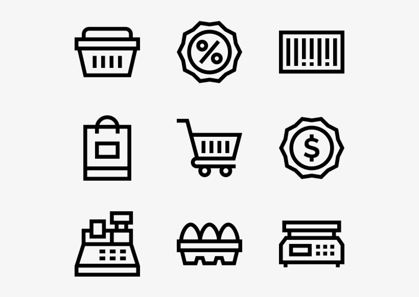 Supermarket - Drawing Icon Vector, transparent png #9868880
