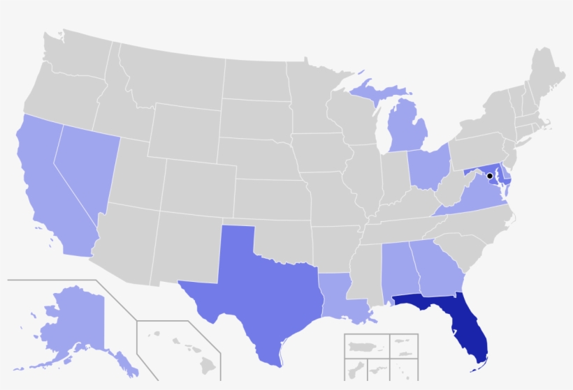 Map Of Trips Made By Donald Trump Within The United - States With Death Penalty, transparent png #9869106