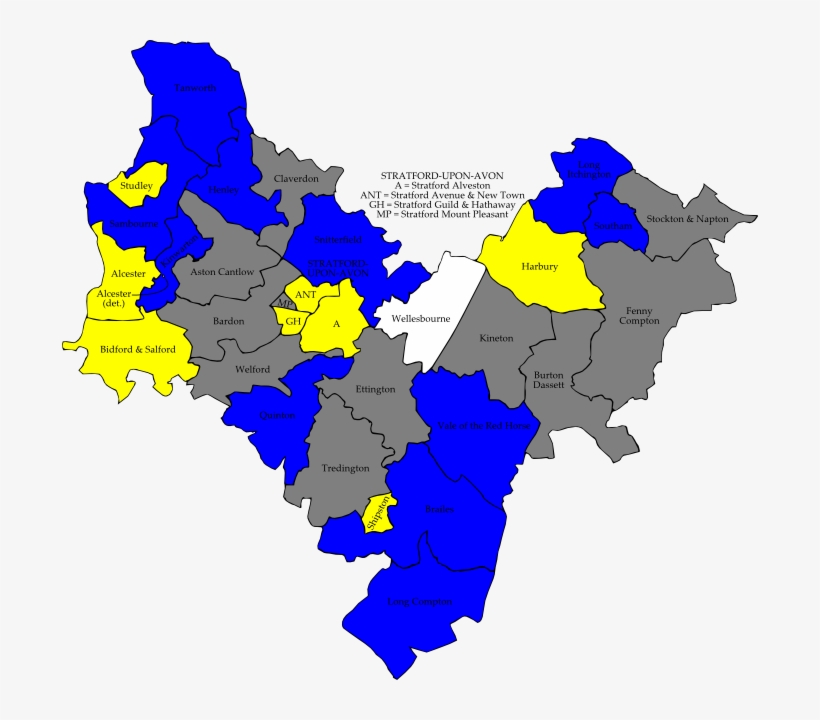Stratford-avon 2010 Election Map - Stratford Upon Avon District Council Map, transparent png #9869958