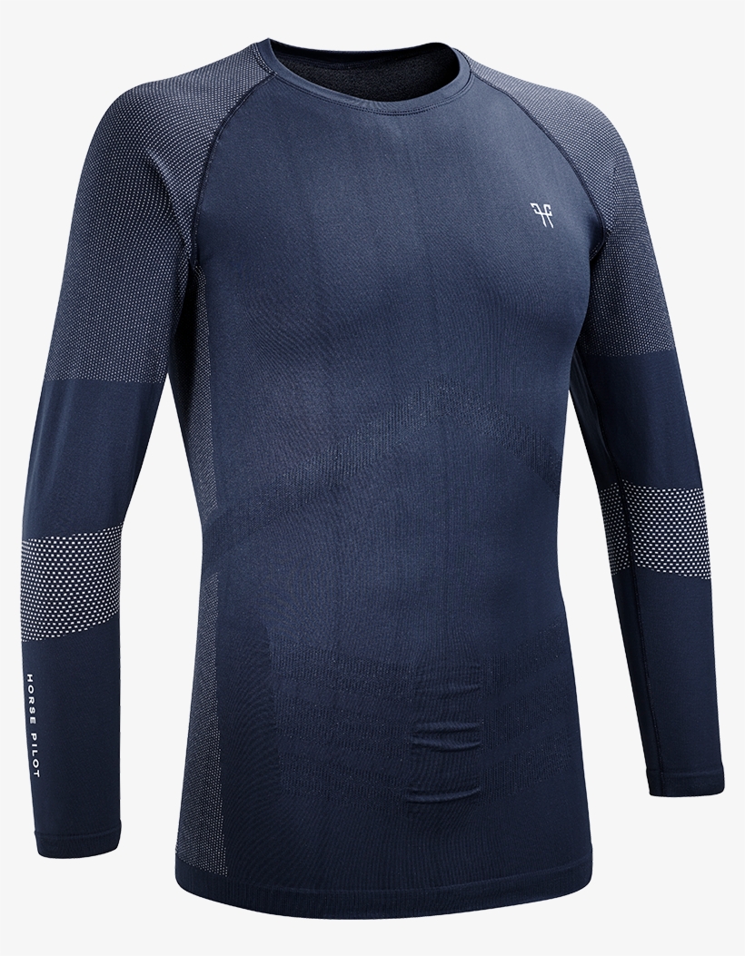 Men's Optimax Seamless Top Tops Horse Pilot Xs/s Manhattan - Long-sleeved T-shirt, transparent png #9871565