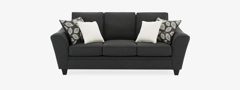 Image For Dark Grey Upholstered Sofa With Decorative - Studio Couch, transparent png #9871648
