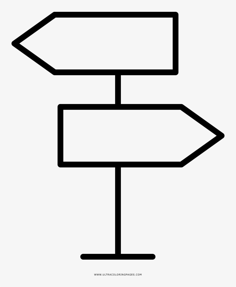 Sign Post Coloring Page - Line Art - Free Transparent PNG Download - PNGkey