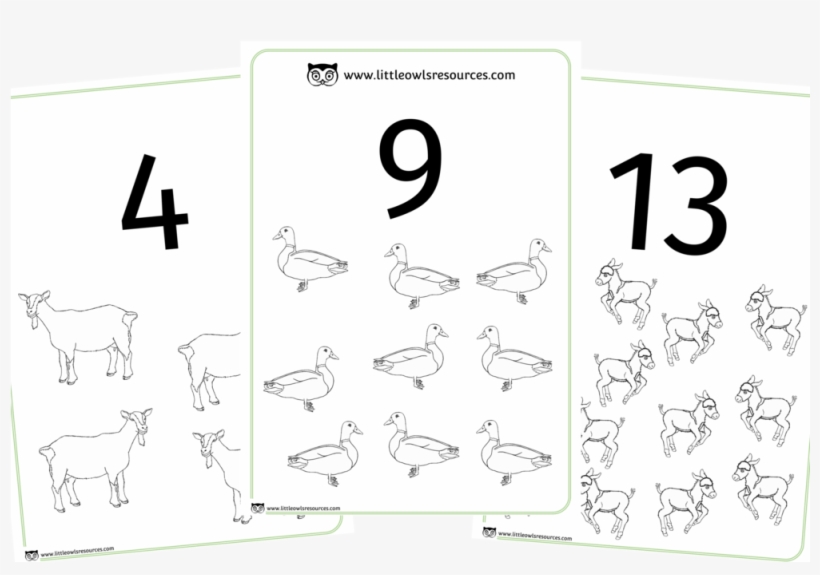0-20 Count Farm Animals And Their Young - Early Years Foundation Stage, transparent png #9876298