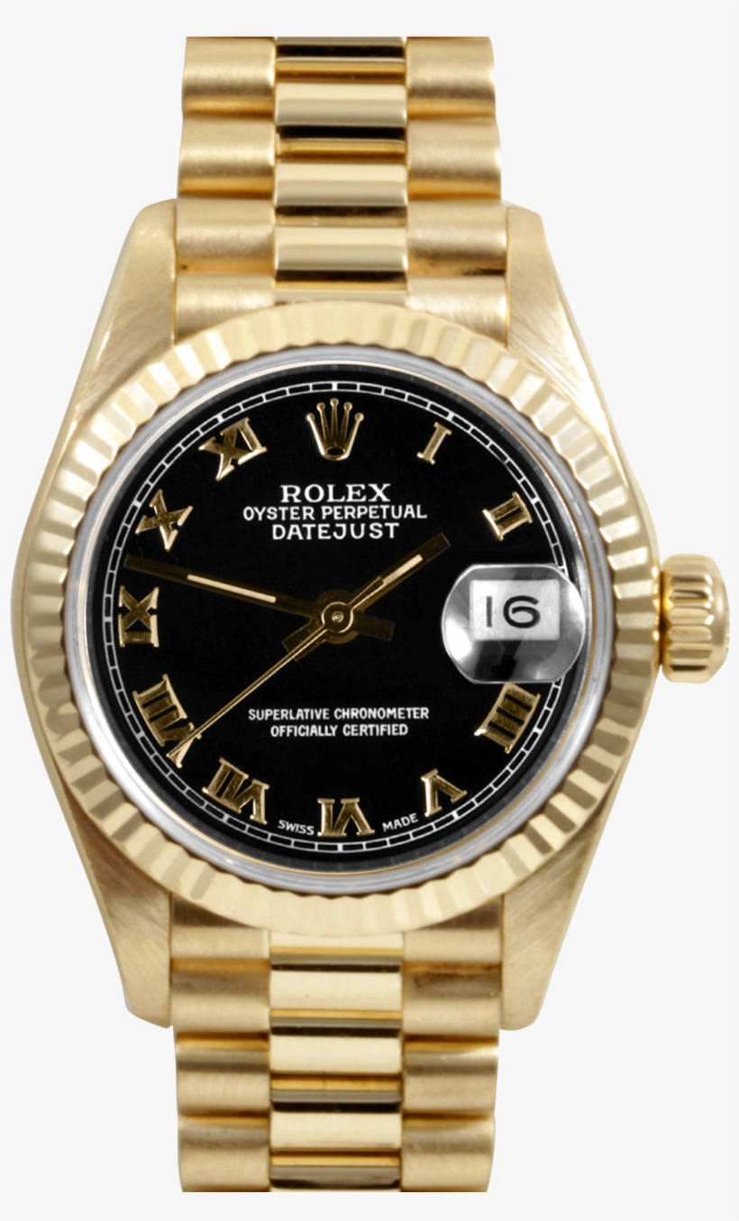 Gold Rolex Watches - Rolex Datejust Ladies Blue Dial, transparent png #9876687