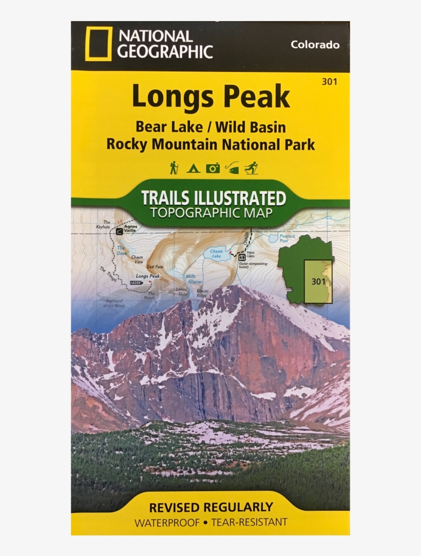 Shop - Longs Peak Map National Geographic, transparent png #9876991