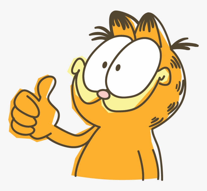 Garfield Line Messaging Sticker - Cartoon Garfield Thumbs Up, transparent png #9877148
