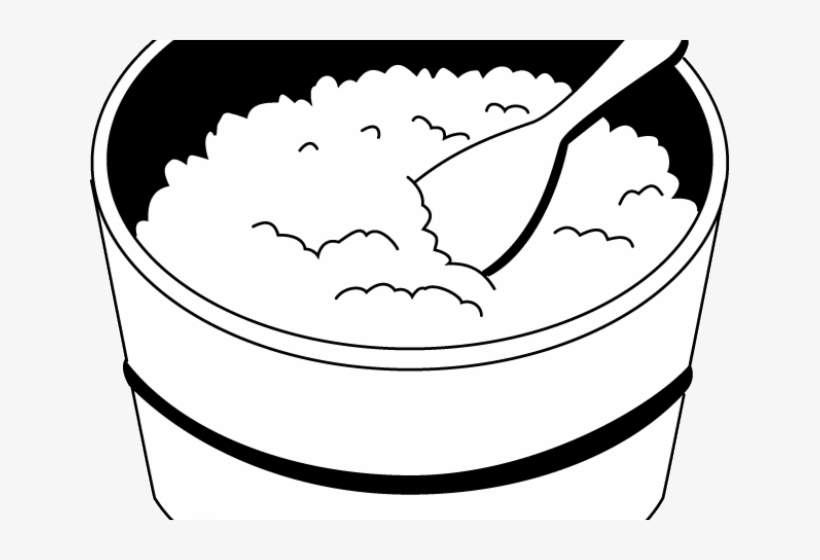 Rice Clipart Bowl Rice - Rice Clipart Png Black And White, transparent png #9877587