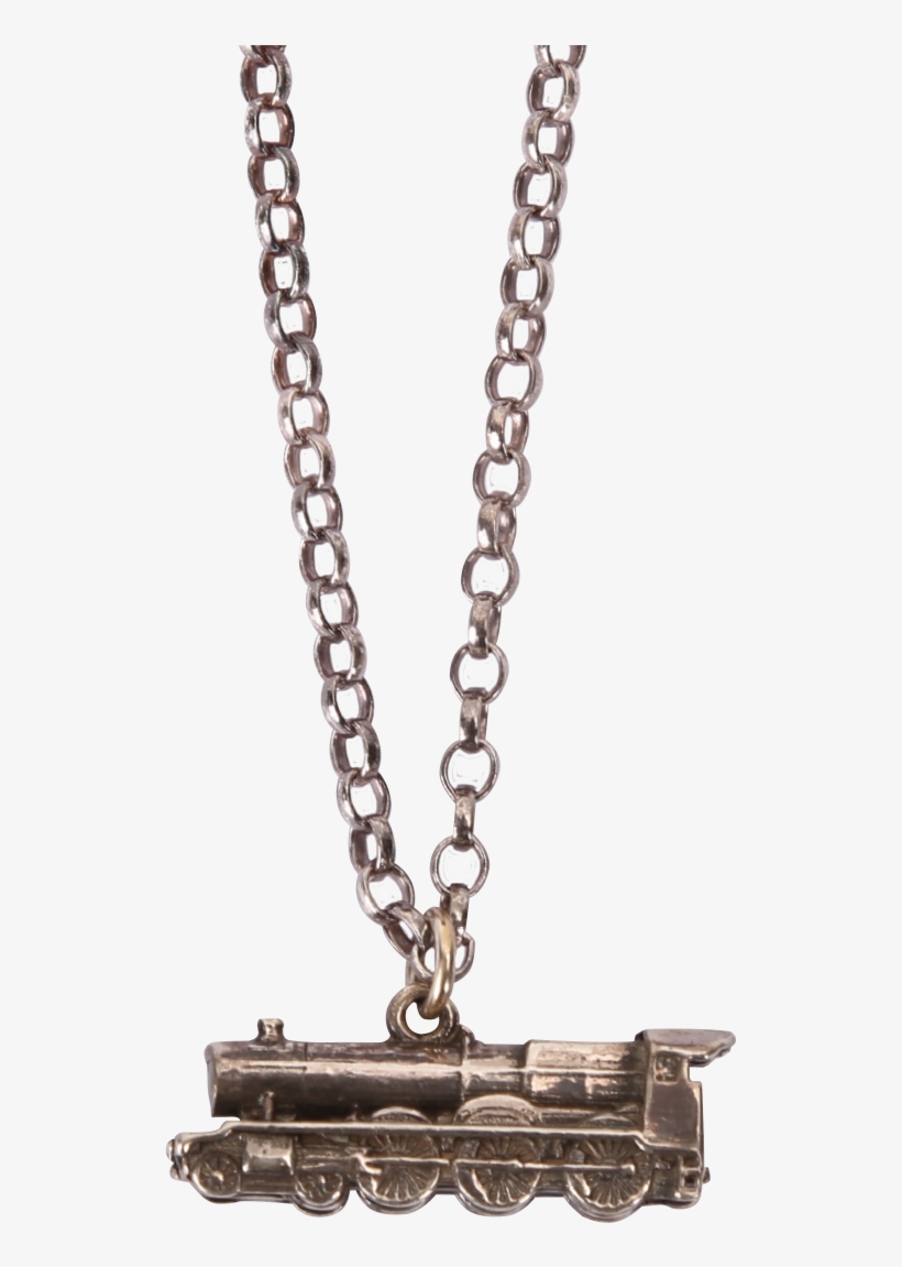 Silver Train Necklace V=1551453247 - Locket, transparent png #9878162
