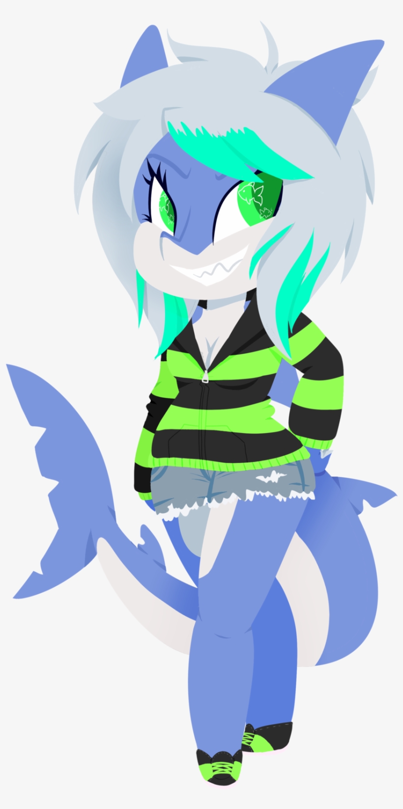 Cute Shark Girl [commission] By Bunbubsss - Cute Girl Shark, transparent png #9878612