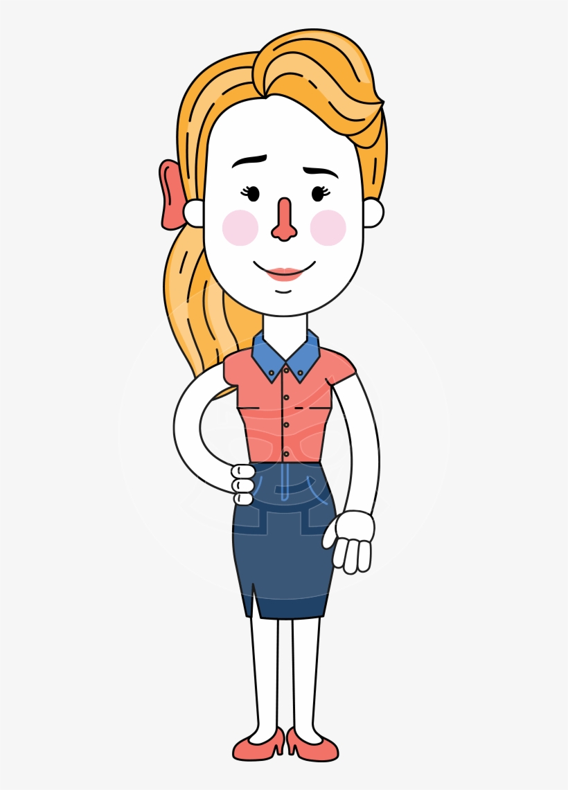Geometry Blonde Girl Vector Character Design Aka Caitlyn - Cartoon, transparent png #9879623