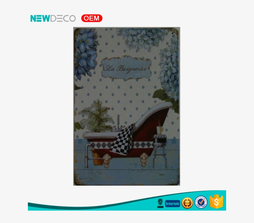 Bathroom Subject Vintage Metal Crafts Decoration Printed - Bathroom, transparent png #9880359