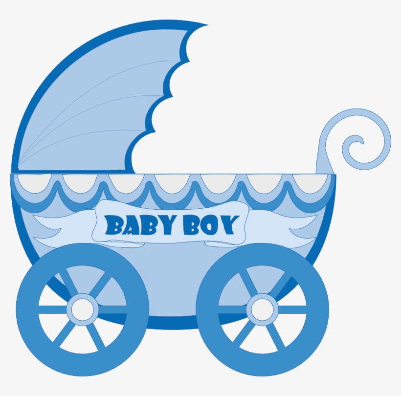 Kartki Free Ideas - Baby Stroller Clipart Blue, transparent png #9880458