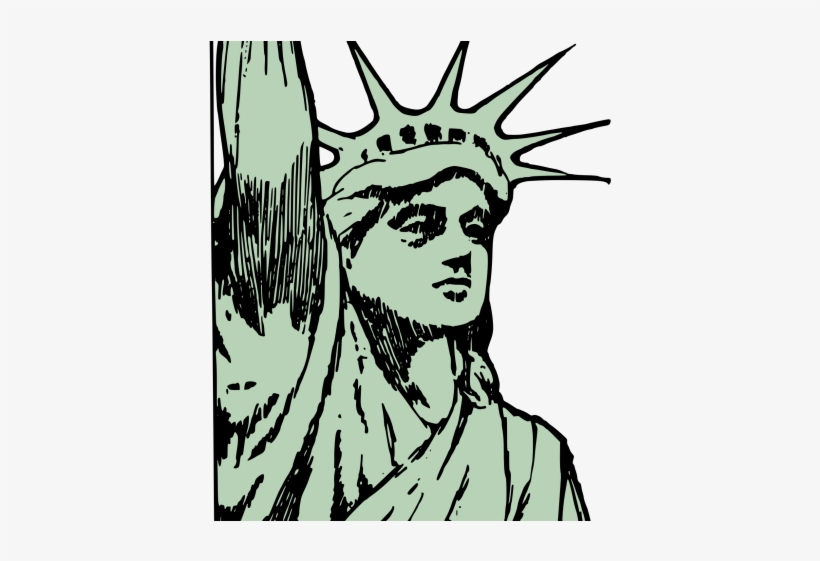 Statue Of Liberty Clipart Face - Statue Of Liberty Drawing Cartoon, transparent png #9882308