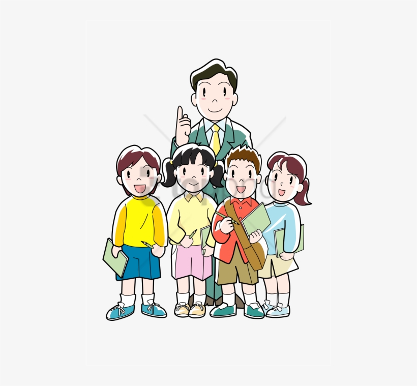 Free Png Download Students Kids Png Png Images Background - Profesor Y Alumnos Dibujo, transparent png #9882320
