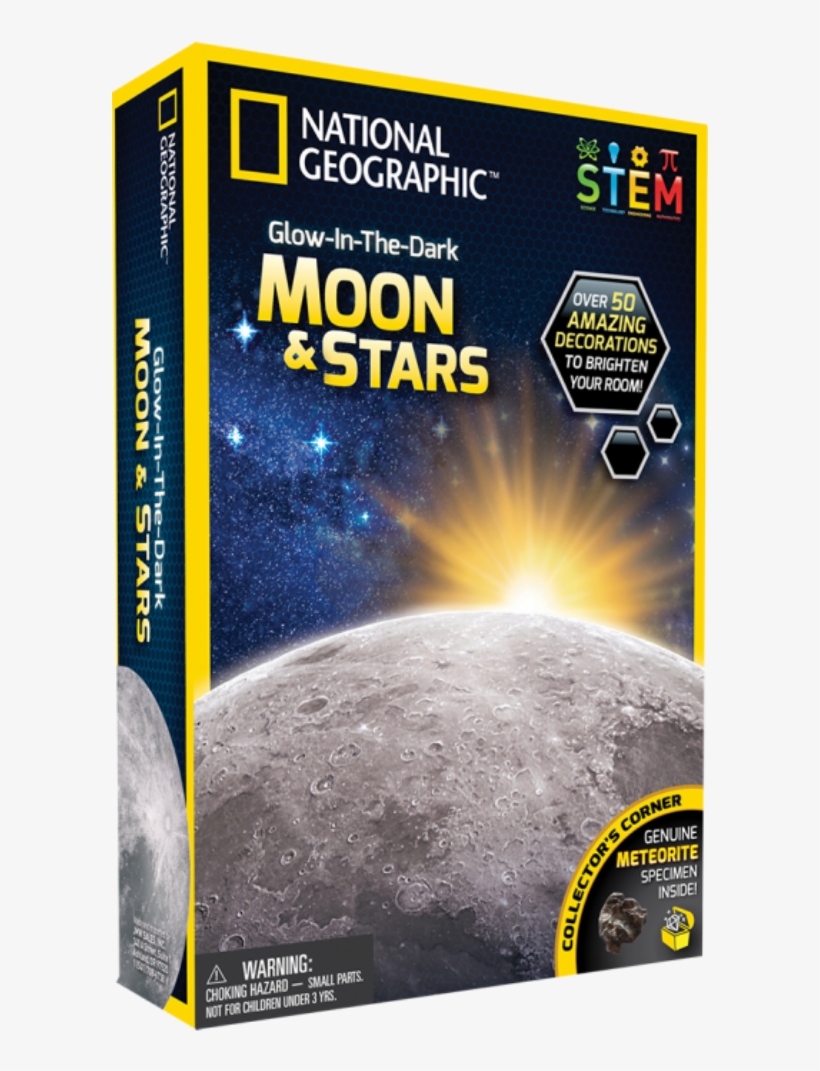 National Geographic Glow In The Dark Moon & Stars - National Geographic, transparent png #9882321