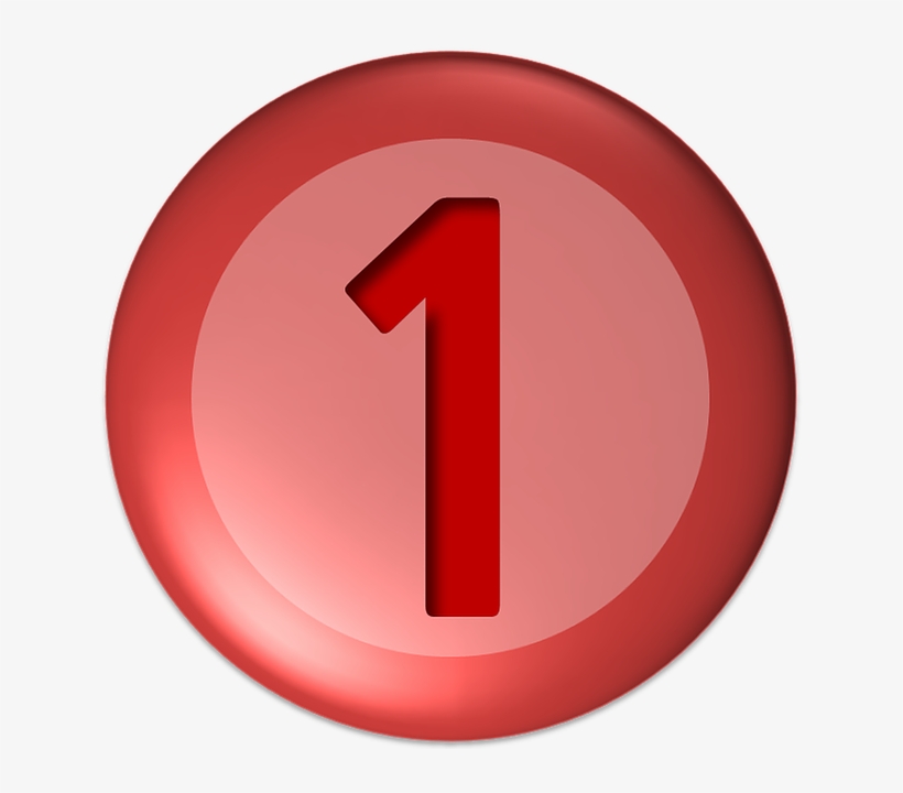 Days, One, Ball, Shapes, Numbers, Round, Icon, Button - Vermelho Numero 1, transparent png #9882322