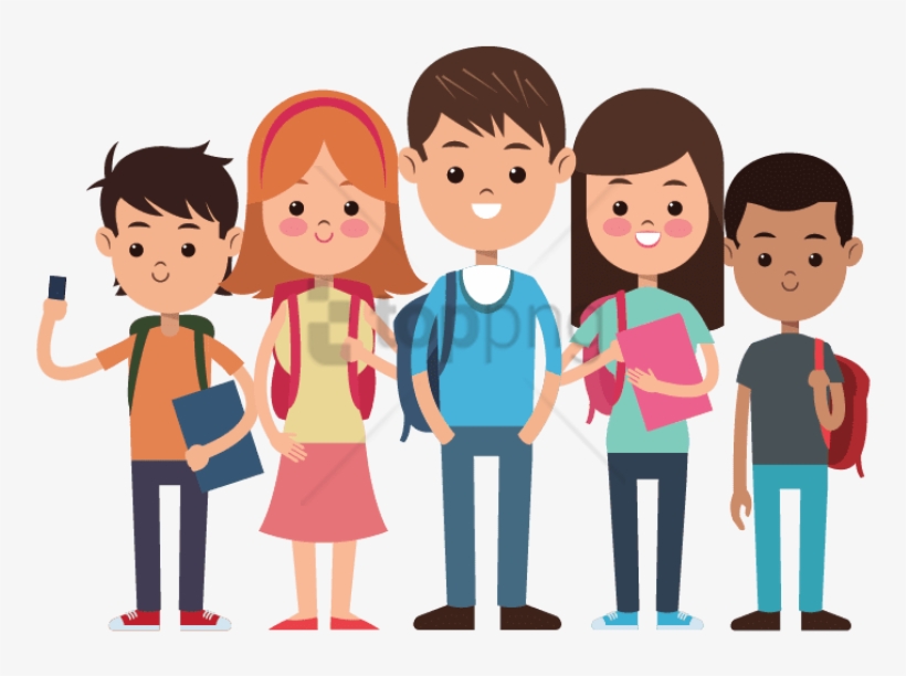 Free Png School Kids Png Png Image With Transparent - Cartoon Students, transparent png #9882464