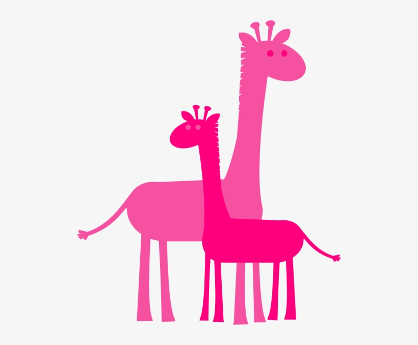 Momma And Baby Giraffe Clip Art, transparent png #9884114