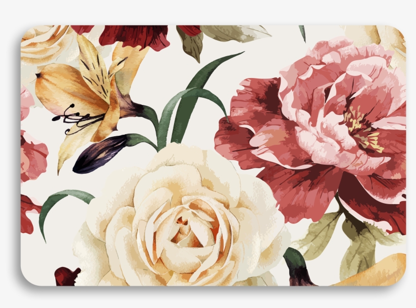 Flower Field Universal Laptop Skin - Murales En Verde Y Lila Vintage, transparent png #9884728