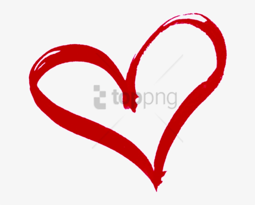 Free Png Download Heart Outline Drawing Red Png Images - Heart Drawing Transparent Background, transparent png #9884987