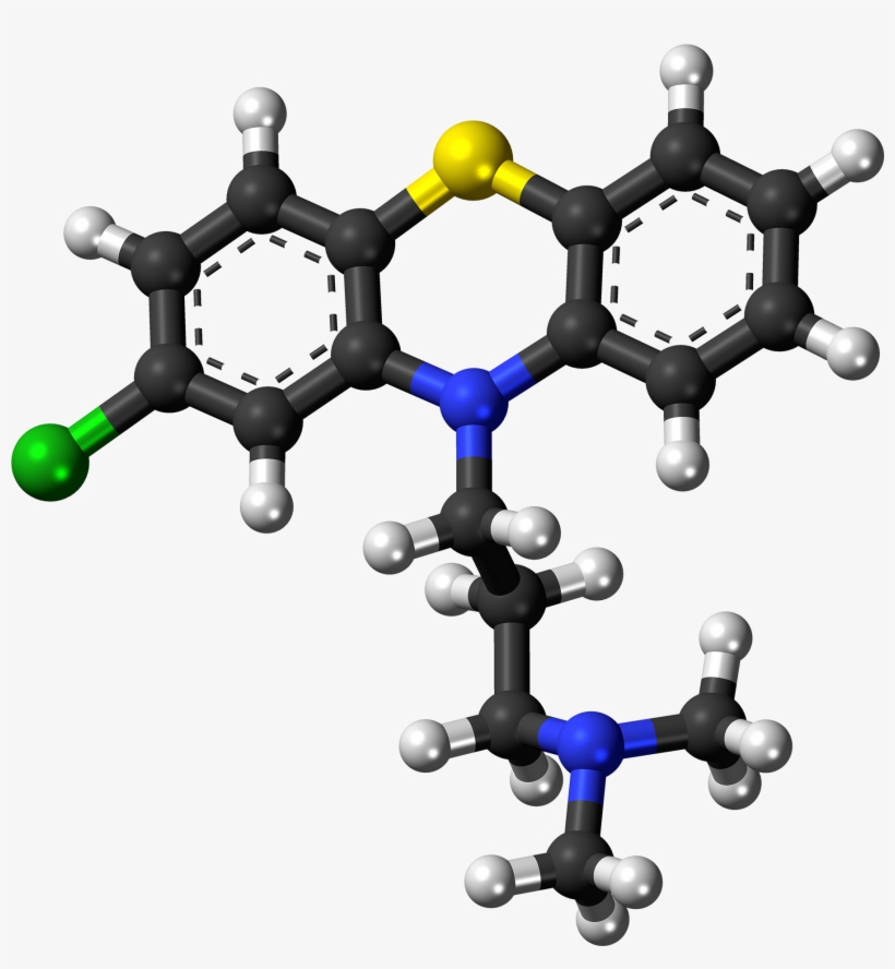 Chlorpromazine Molecule Ball - Benzo A Antracene, transparent png #9885104