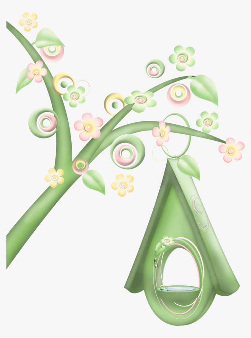 Birds ‿✿⁀○ Bird Clipart, Spring Flowers, Swirls - Cartoon, transparent png #9885467