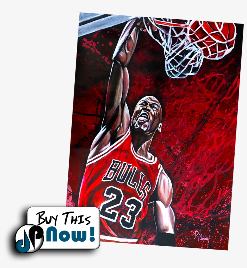 Michael Jordan Painting - Slam Dunk, transparent png #9886320
