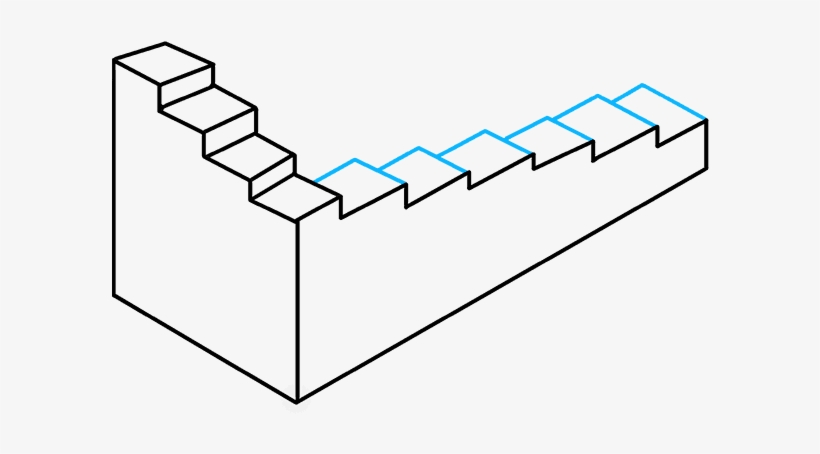 How To Draw Impossible Stairs - Draw Impossible Stairs, transparent png #9886453