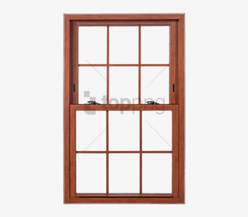Free Png Download Double Hung Wooden Sash Window Png - Wood Look Vinyl Window, transparent png #9887332