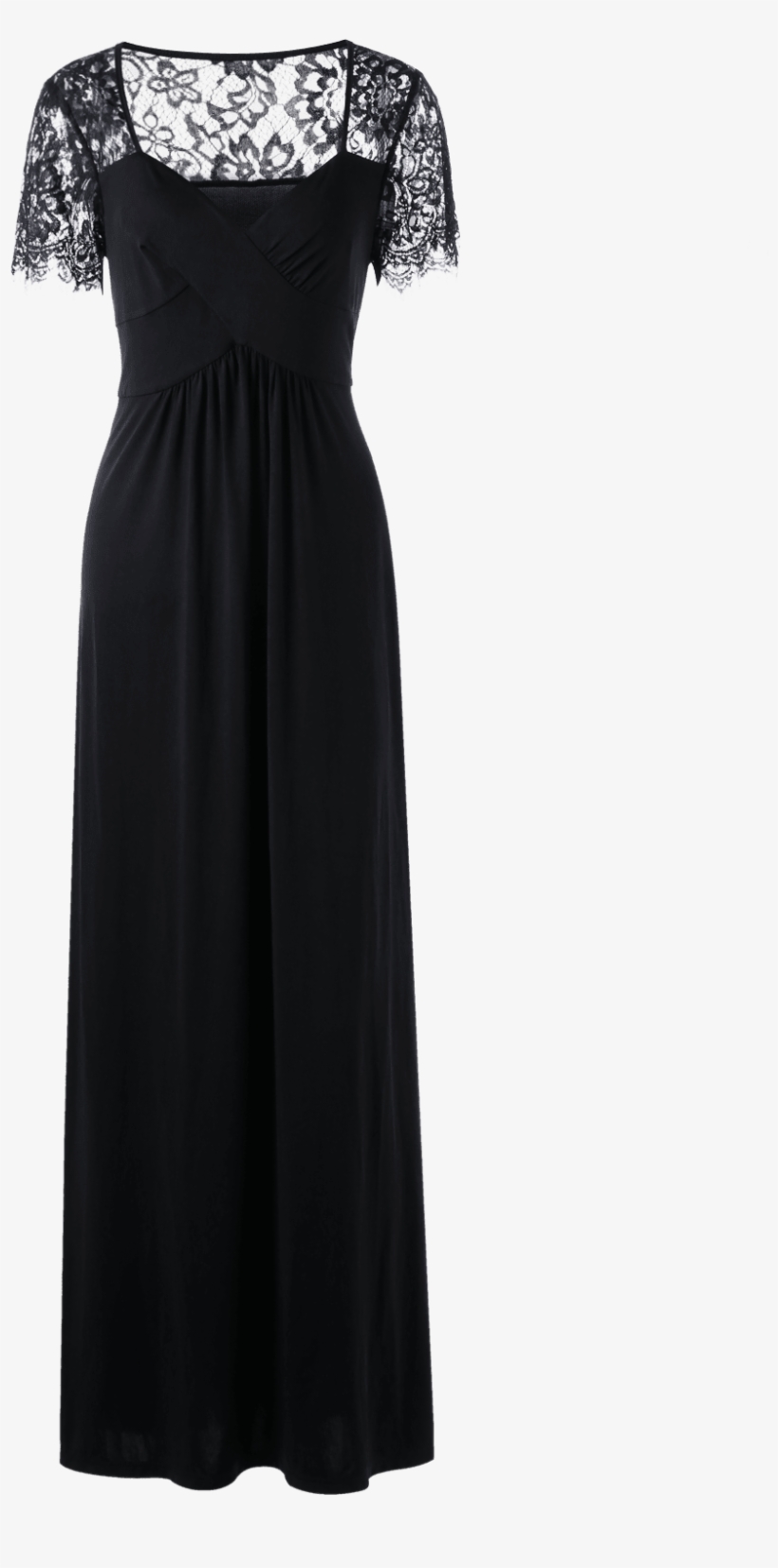 Dropship Plus Size Empire Waist Lace Panel Dress To - Dress, transparent png #9887622