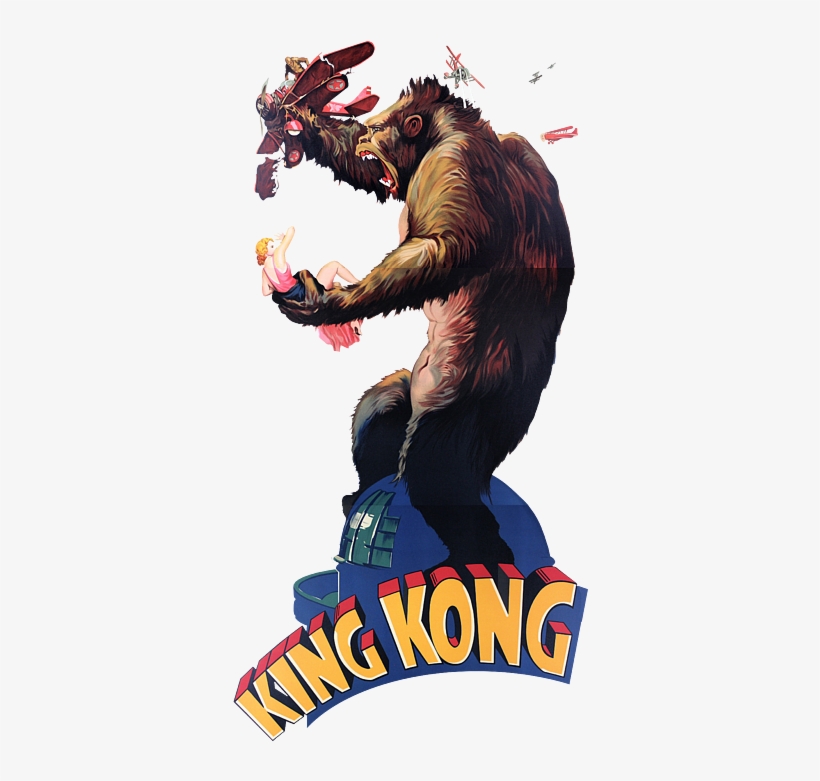 King Kong Retro Movie Poster Greeting Card - 1920s King Kong Movie Poster, transparent png #9887914