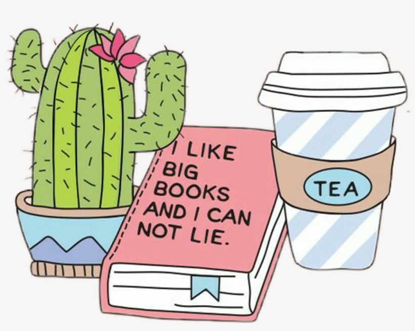 #plants #cactus #tea #book #relax #aesthetic #aesthetictumblr - Cactus Png, transparent png #9889139