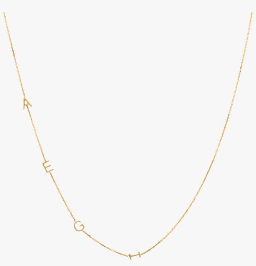 4 Letter Necklace 14crt Gold - Necklace, transparent png #9889495